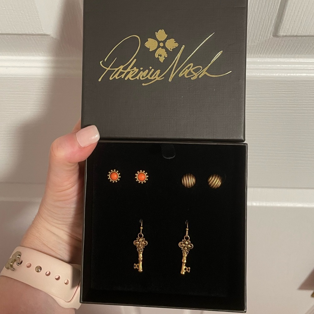 NIB Patricia Nash Not So Basic Trio Earring Set